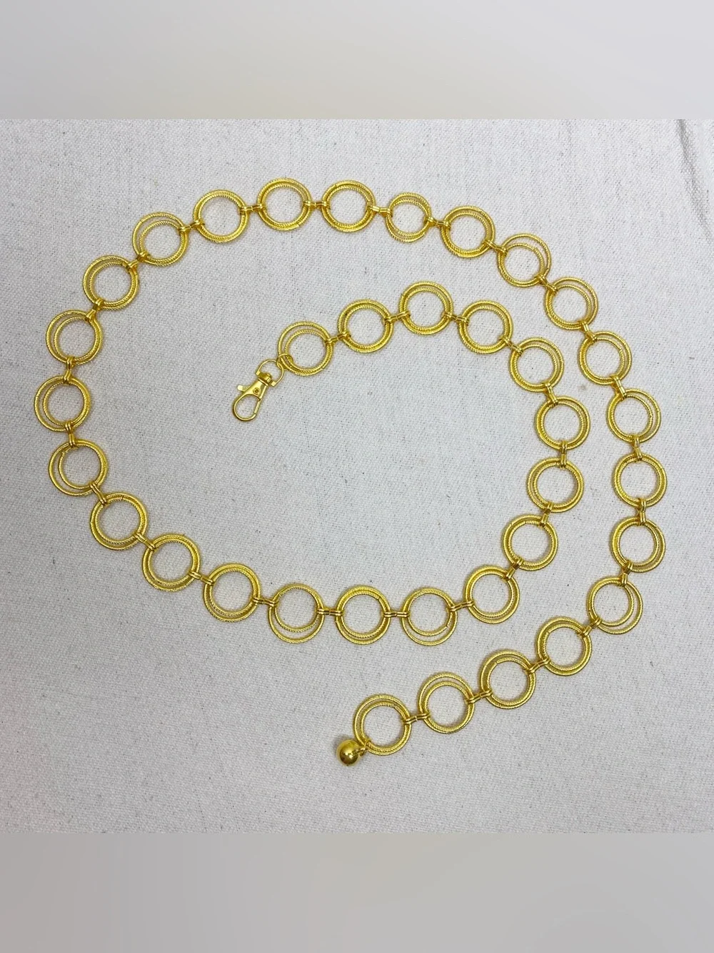 Gold Circle-Link Chain Belt